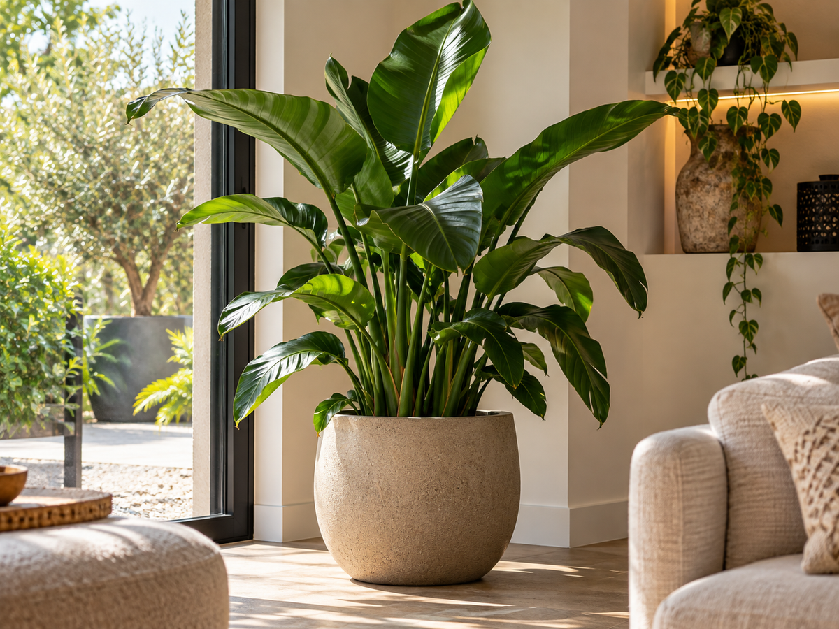Kamerplanten in een lichte woonkamer