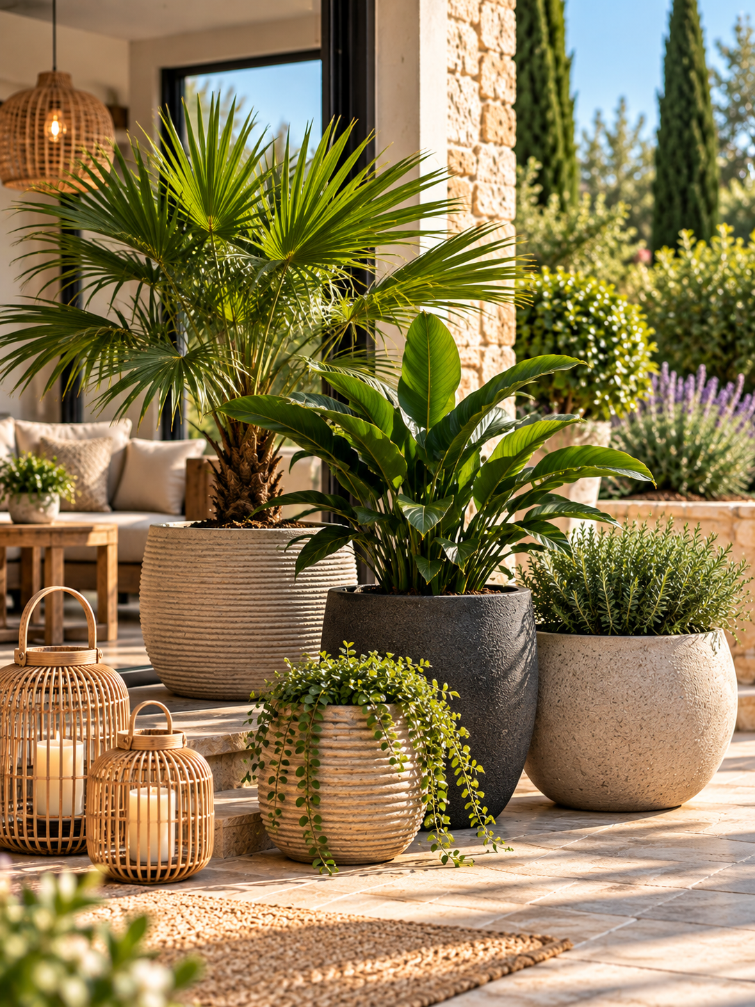 Planten in sierpotten als woondecoratie