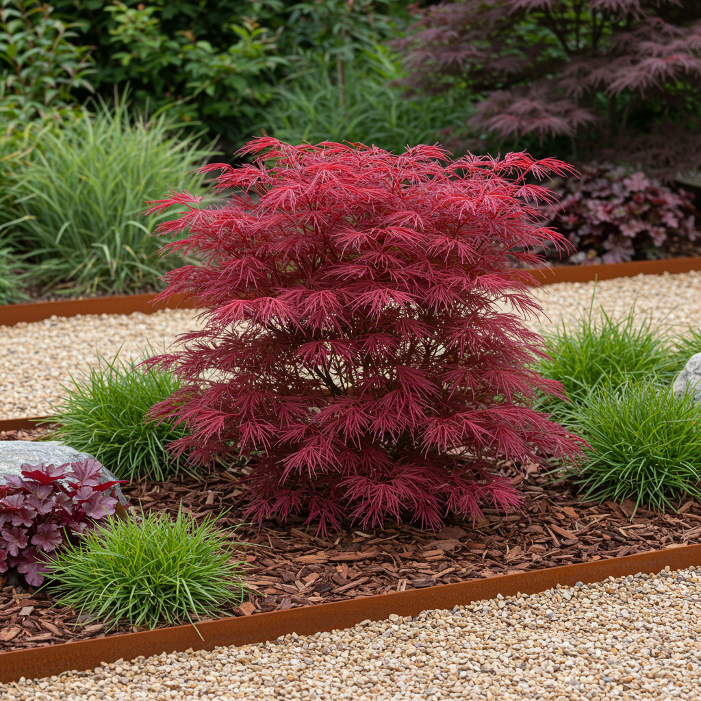 Acer palmatum 'Skeetsers Broom' (Japanischer Ahorn) – violett – 2 Pflanzen, Ø 19 cm, 70 cm hoch – Bild 5