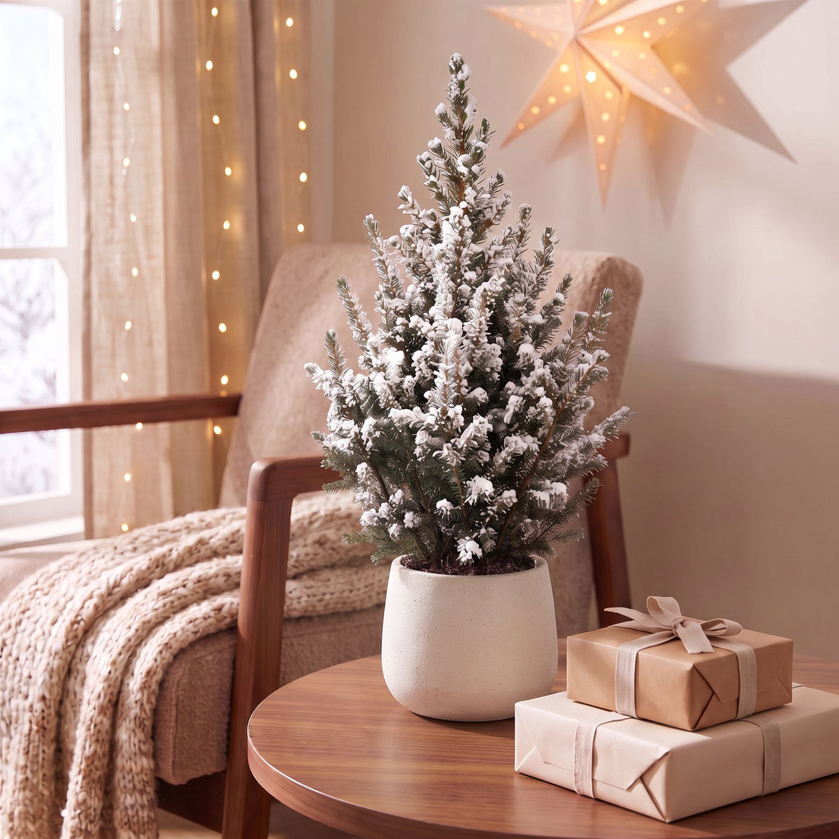 4× Picea glauca Conica (julegran) – Ø17 cm, 65 cm høj – hvid