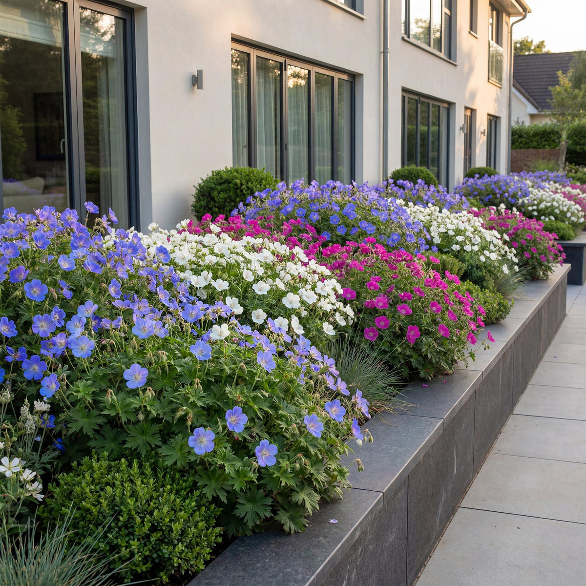 Géranium 'Tricolour' (géranium vivace) – violet-rose-blanc – 12 plants, Ø11 cm, 15–25 cm de haut – photo 6