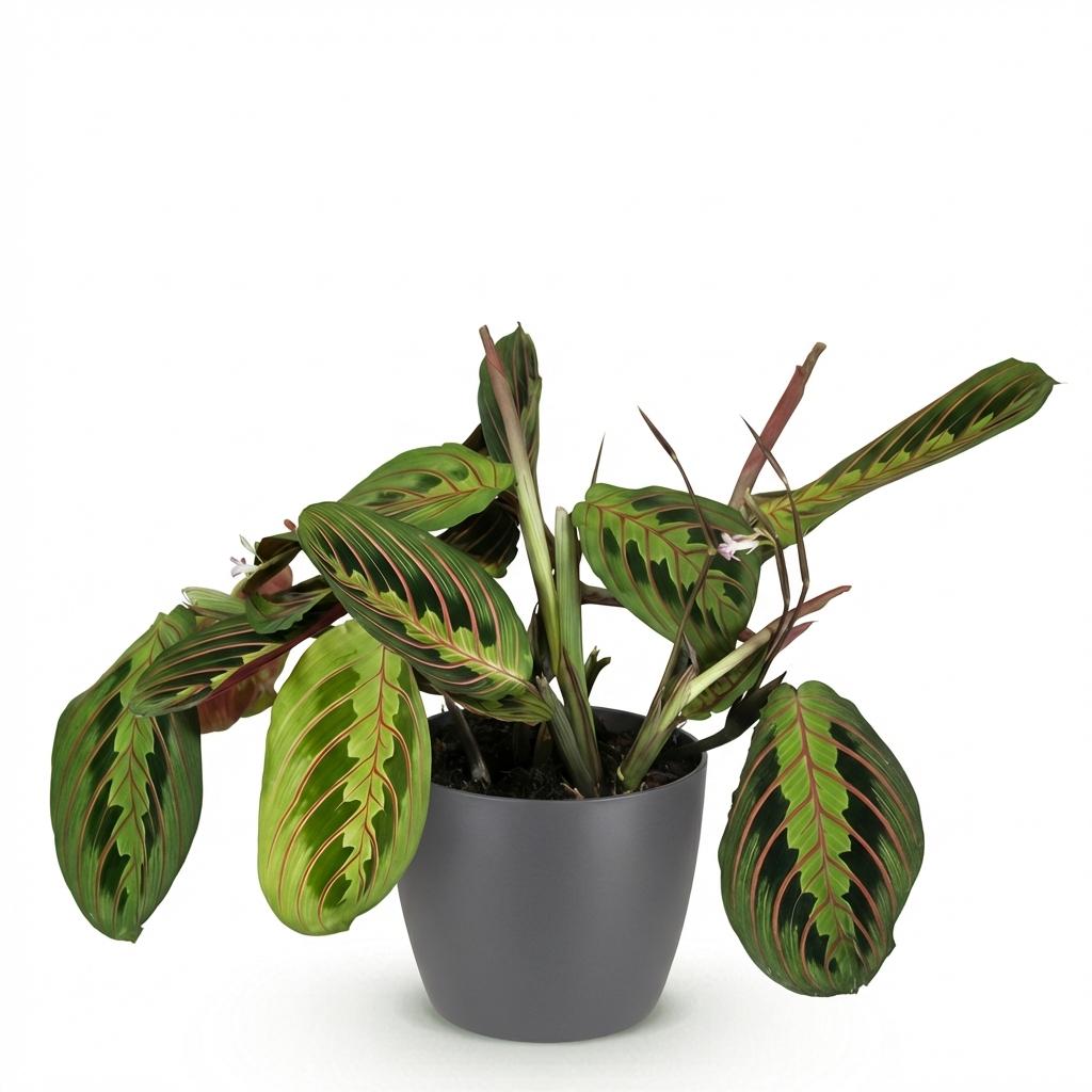 Maranta Fascinator Tricolour (prayer plant) in grey Potter decorative pot – Ø12 cm, 25 cm high – photo 2