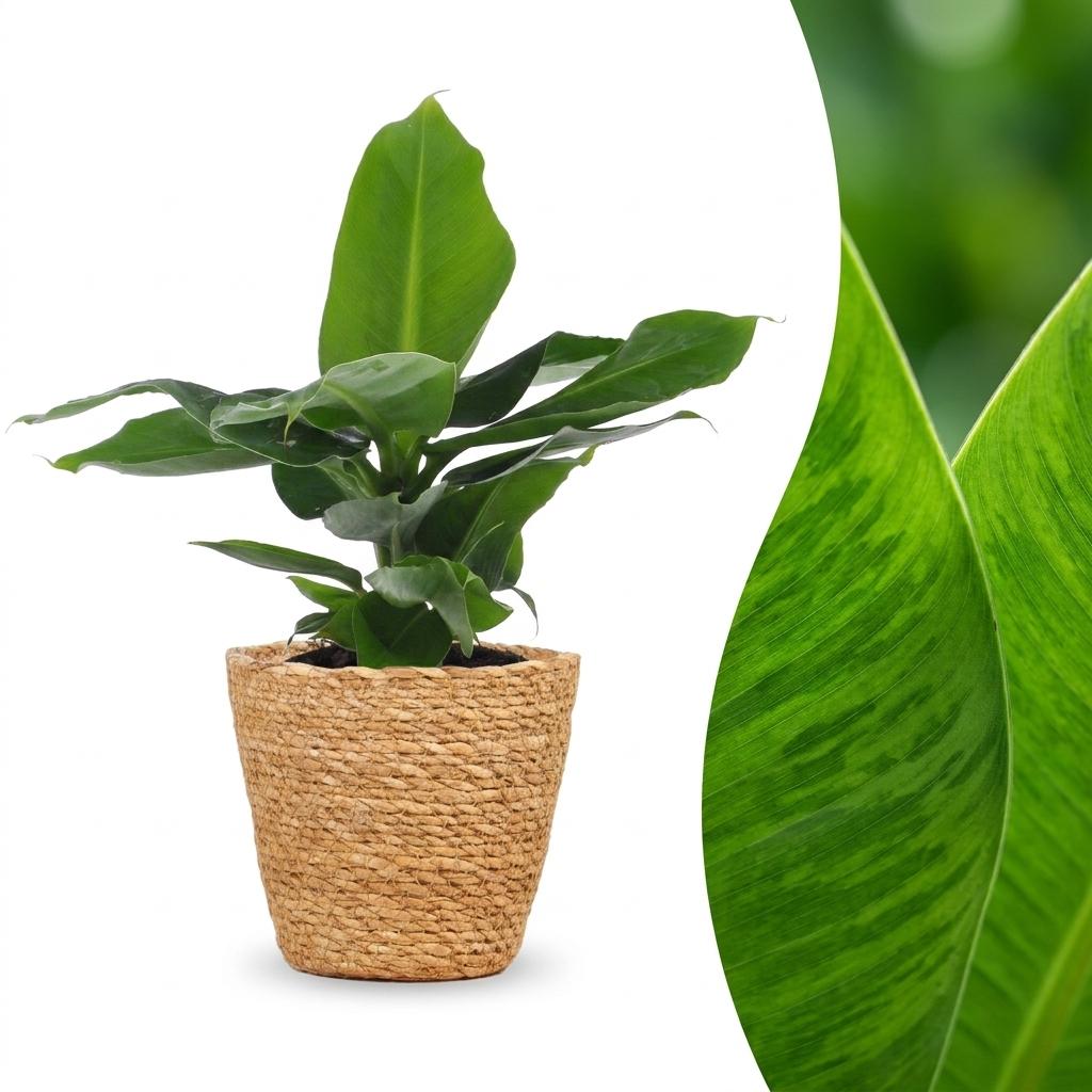 Musa Oriental Dwarf (bananier) avec panier – Ø12 cm, 30 cm de haut