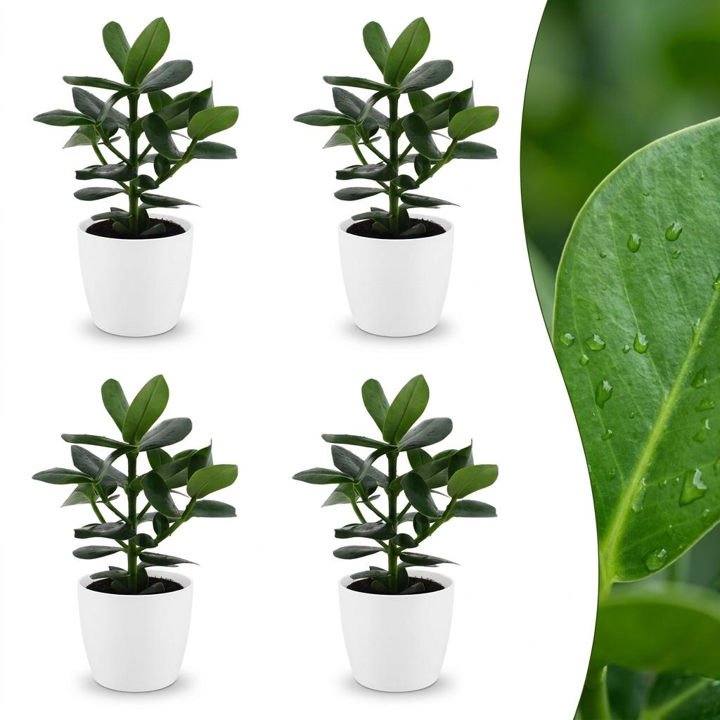 4× Clusia Princess en pot de culture blanc – Ø12 cm, 40 cm de haut
