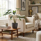 Alocasia zebrina (oreille d'éléphant) en pot décoratif Potter gris – Ø21 cm, 70–75 cm de haut