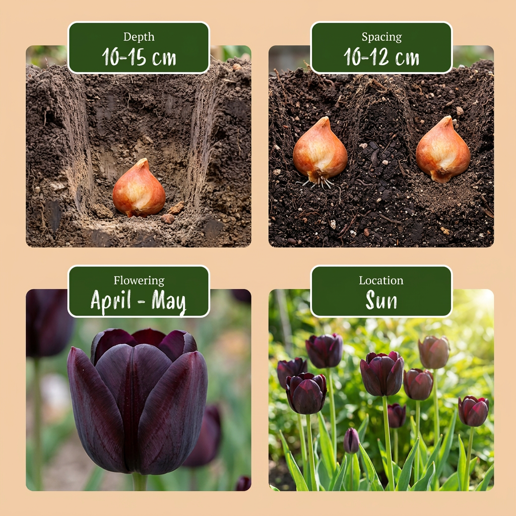 Zwarte tulp – 35 bloembollen (bolmaat 10/11)