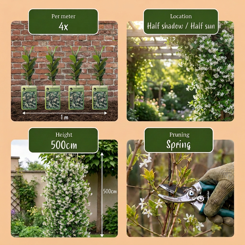 Trachelospermum jasminoides (jasmin de Toscane) – blanc – 6 plantes, Ø9 cm, 35 cm de haut – photo 6