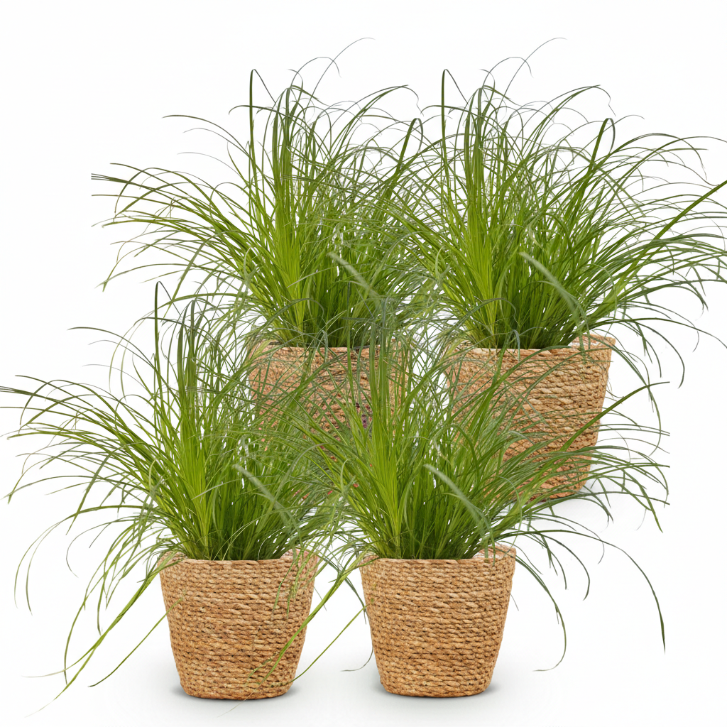 4× Cyperus alternifolius Zumula (jonc cyperus) avec panier – Ø12 cm, 20 cm de haut
