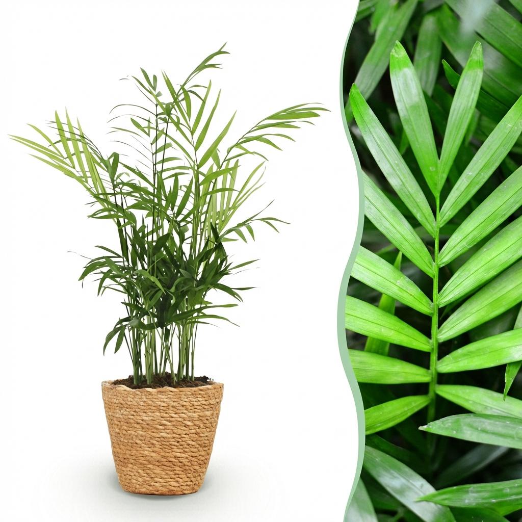 Palmier doré (Dypsis) avec panier – Ø12 cm, 15 cm de haut