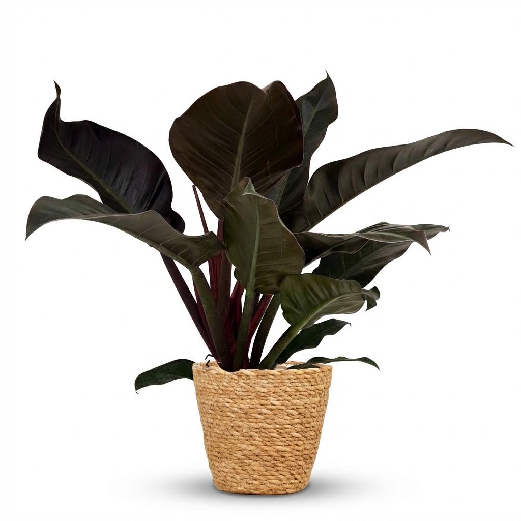 Philodendron Imperial Red med kurv – Ø19 cm, 60 cm høj
