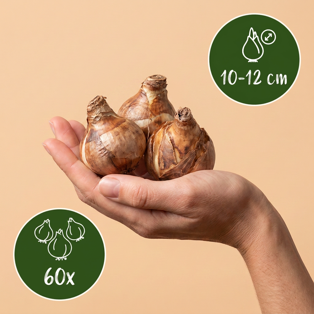 Blumenzwiebelpaket Feuchter Garten – 60 Blumenzwiebeln (Zwiebelgröße 10/12)