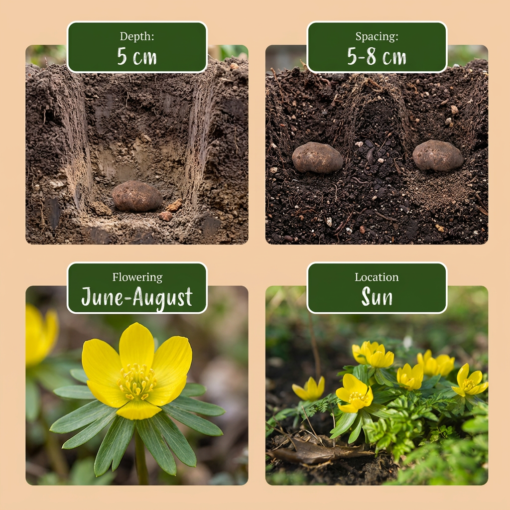 Aconit d’hiver de Cilice (Eranthis cilicica) – 50 bulbes (taille 4/5)
