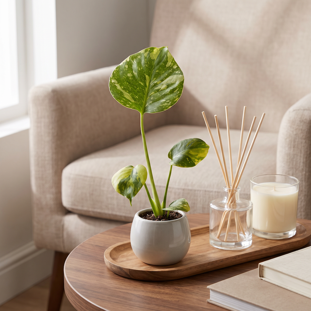 Monstera deliciosa Electro Light (plante percée) – Ø6 cm, 18 cm de haut
