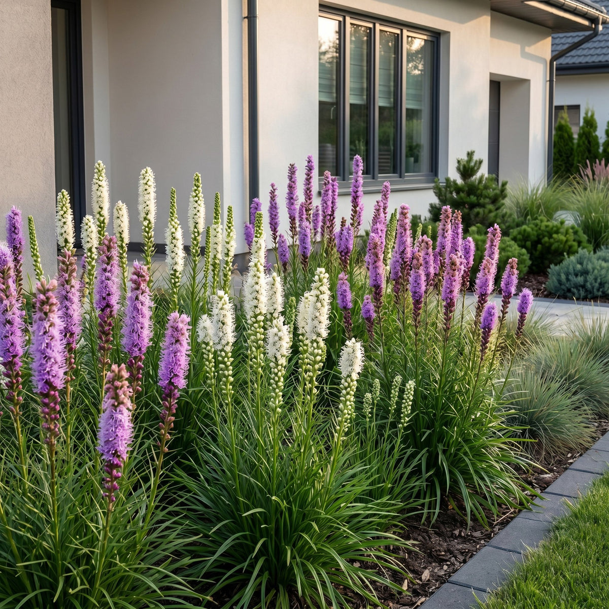 Liatris 'Duo' (lampenpoetserplant) – roze-wit – 12 planten, Ø11 cm, 15–25 cm hoog – foto 6