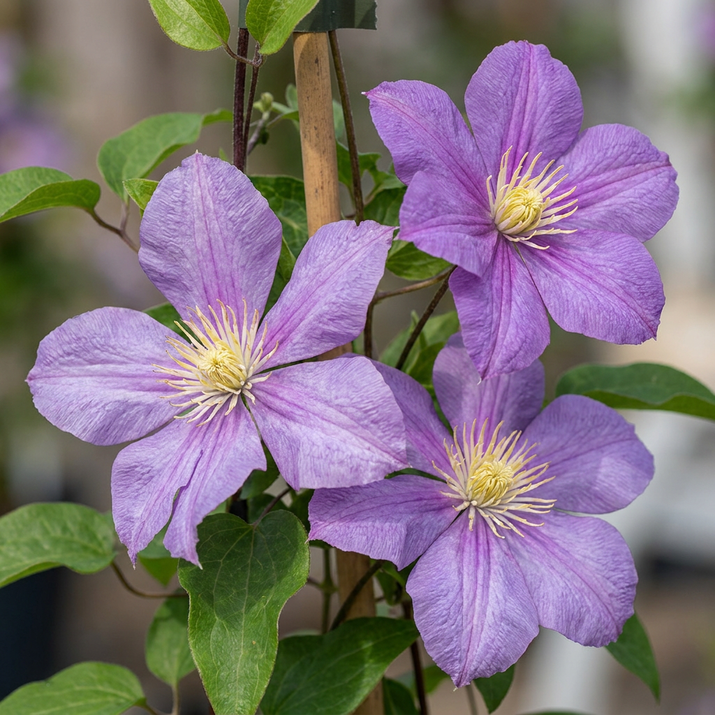 Clematis 'Justa' (Waldrebe) – blau – 4 Pflanzen, Ø9 cm, 35 cm hoch