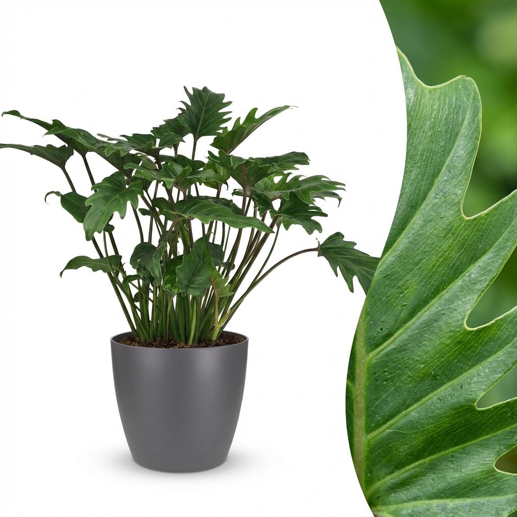 Philodendron Xanadu i Potter-pyntepotte grå – Ø19 cm, 60 cm høj – billede 2