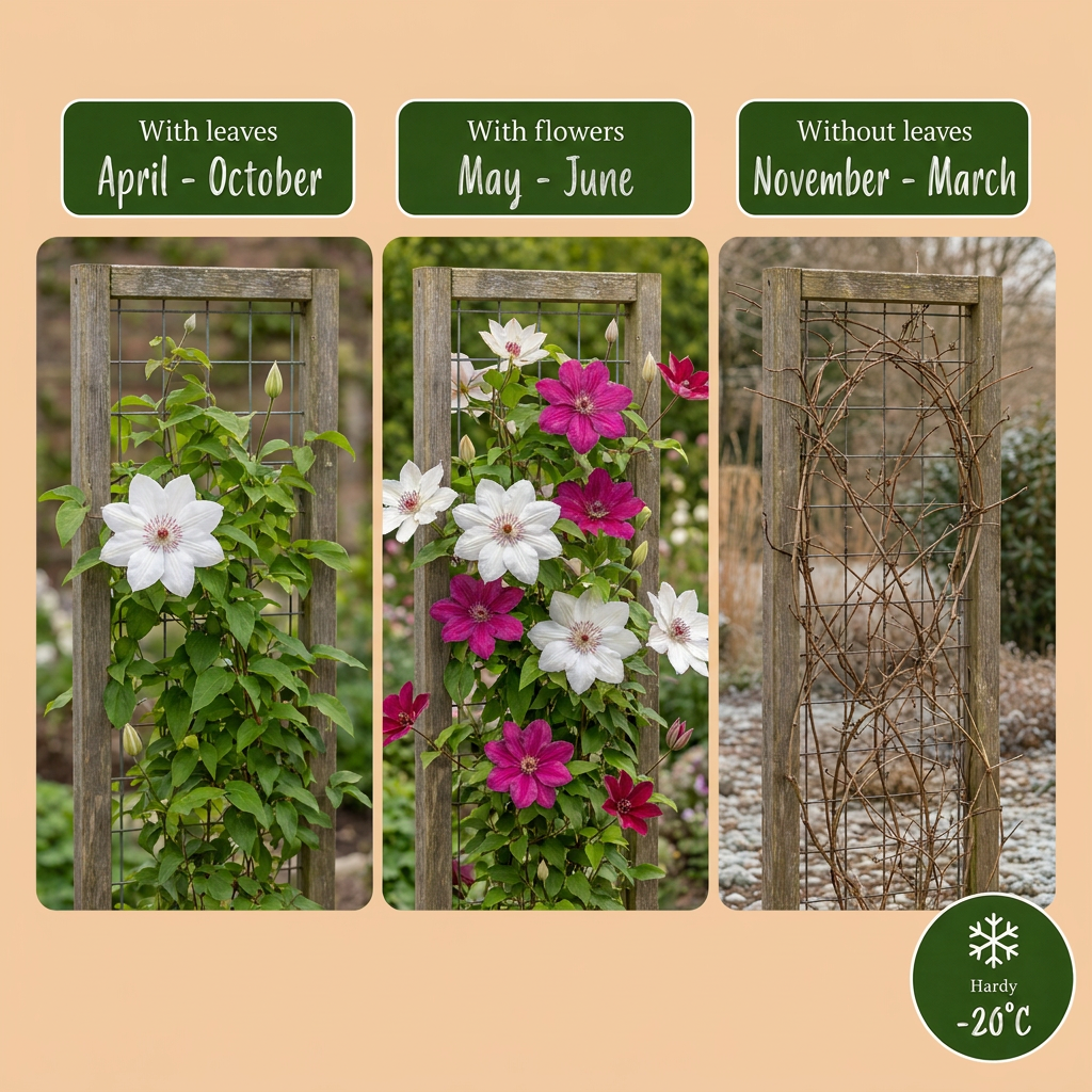 Clematis 'Duo Pink &amp; White' (grimpette) – blanc-rose – 12 plantes, Ø9 cm, 35 cm de haut – photo 6