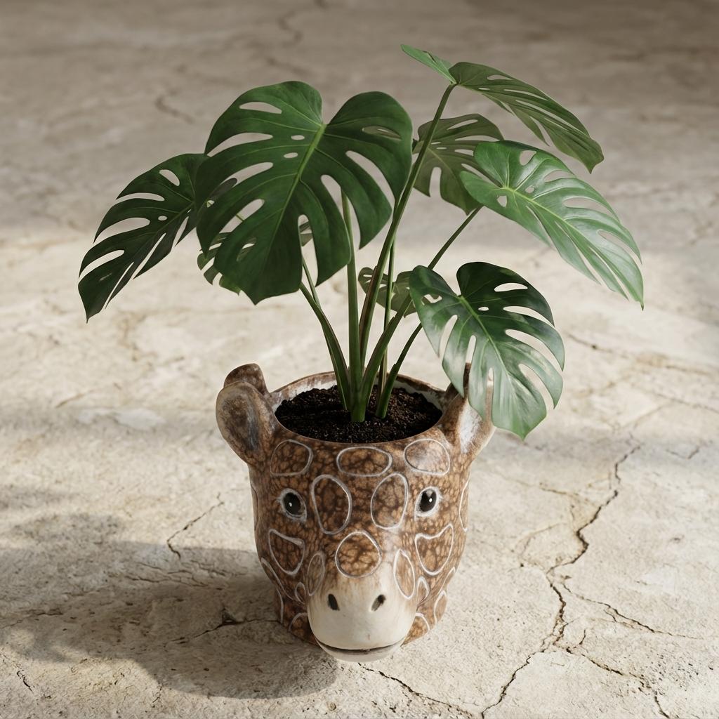 Pflanztopf Giraffe D11/14x11cm - Braun - D11/14x11cm
