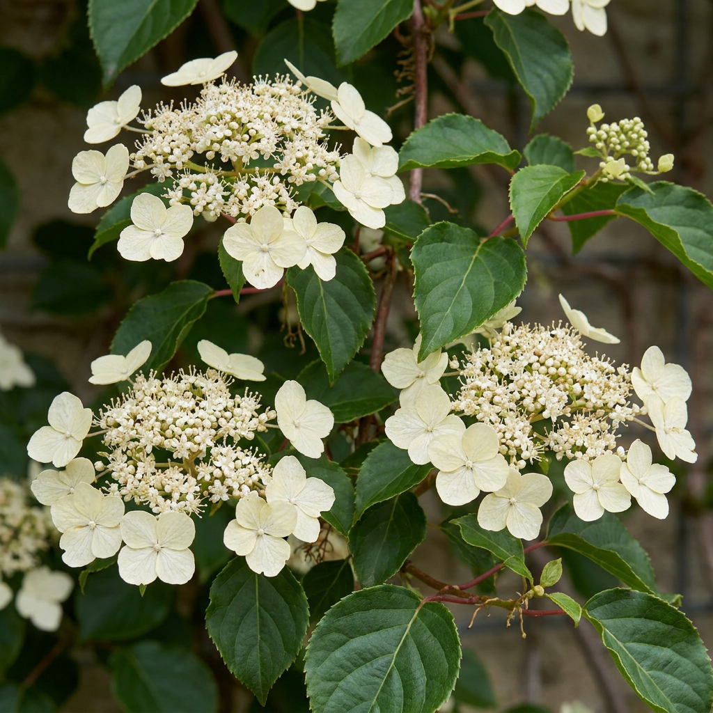 Hydrangea anomala petiolaris (hortensia grimpant) – blanc – 2 plantes, Ø9 cm, 35 cm de haut – photo 3