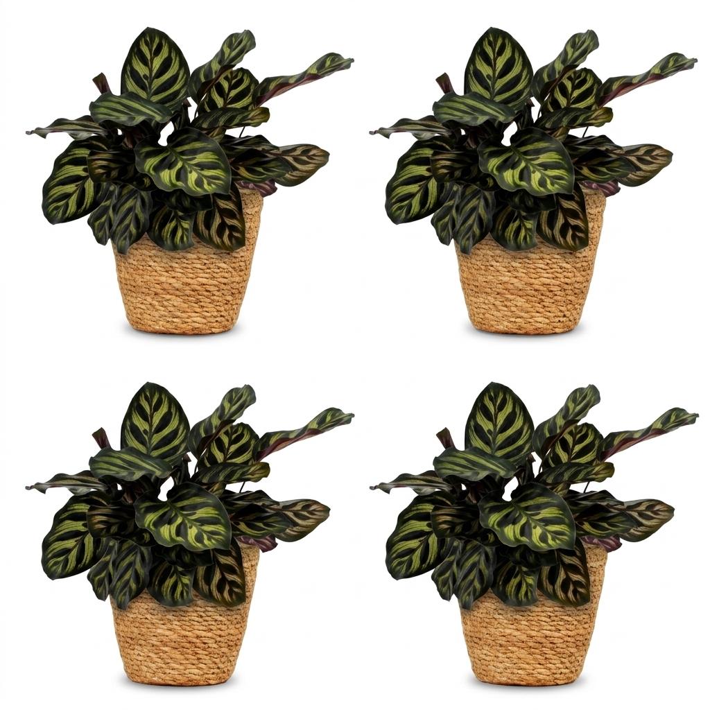 4× Calathea makoyana avec panier – Ø12 cm, 25 cm de haut – photo 2