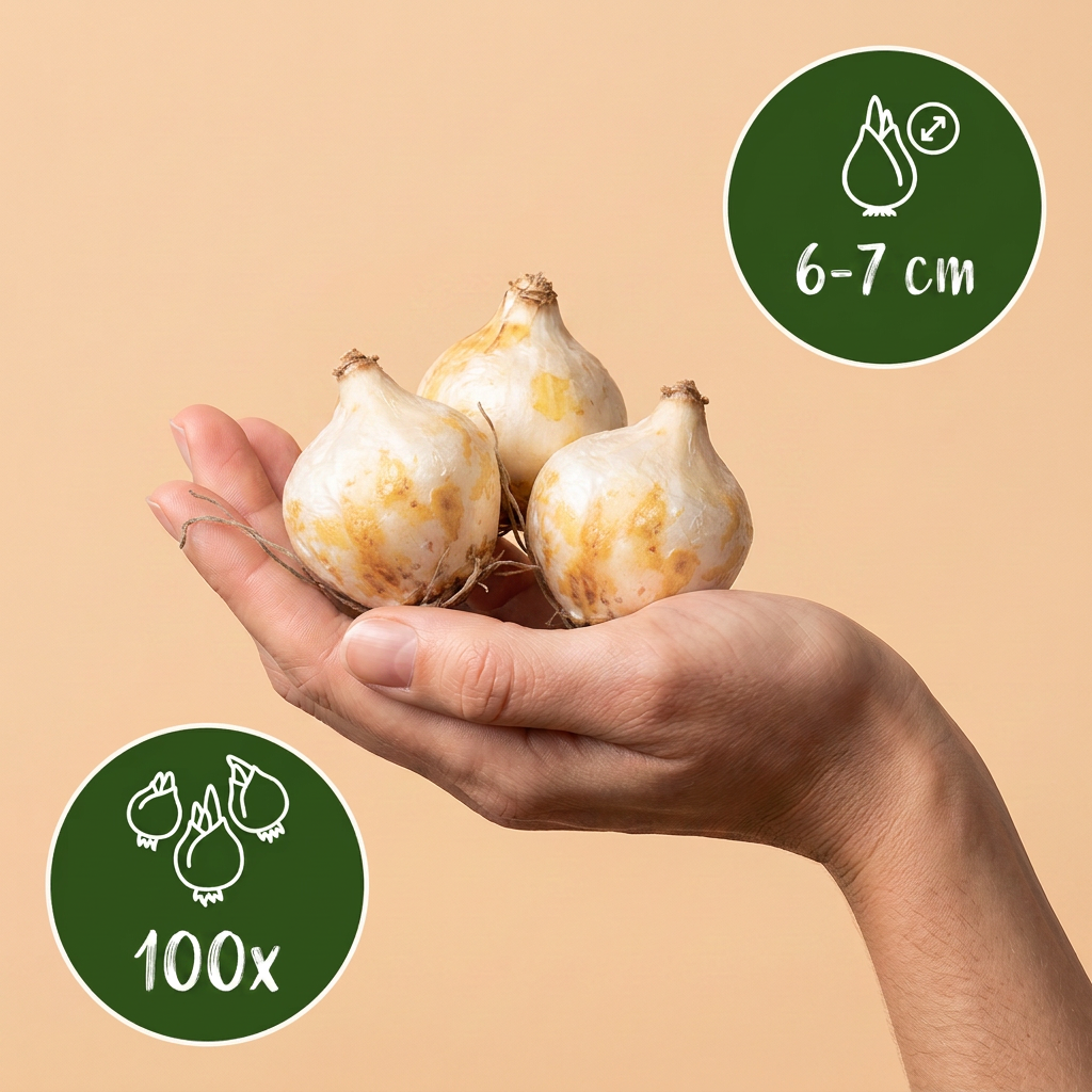Druifhyacint 'White Magic' – 100 bloembollen (bolmaat 6/7)