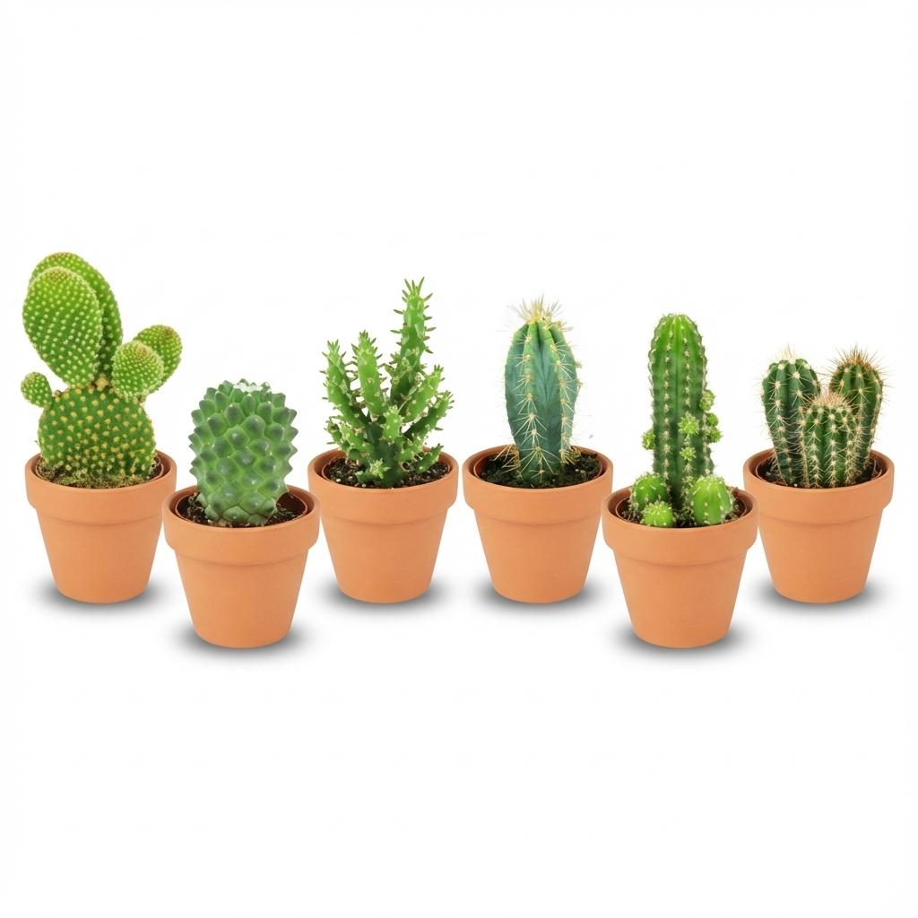 6× Mini Cactus Mix (Cactaceae) – Ø8 cm, 5–10 cm hoog