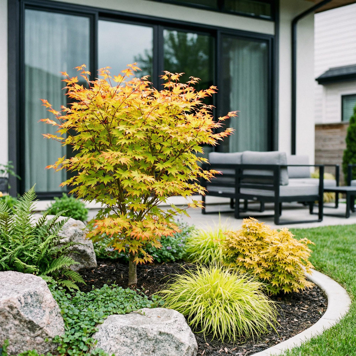 Acer palmatum 'Summergold' (Japanischer Ahorn) – gelb – Ø26 cm, 90 cm hoch – Bild 6