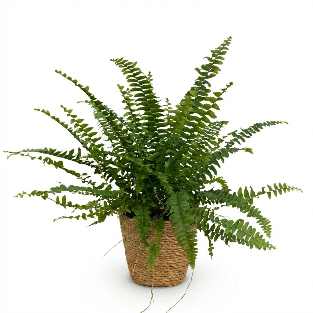Nephrolepis exaltata Green Lady (fougère épée) avec panier – Ø12 cm, 25 cm de haut