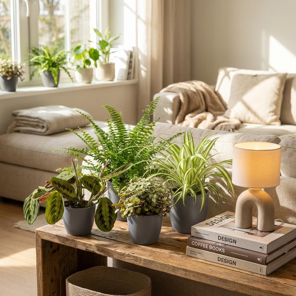 4× Callisia in Potter-sierpot grijs – Ø12 cm, 25 cm hoog