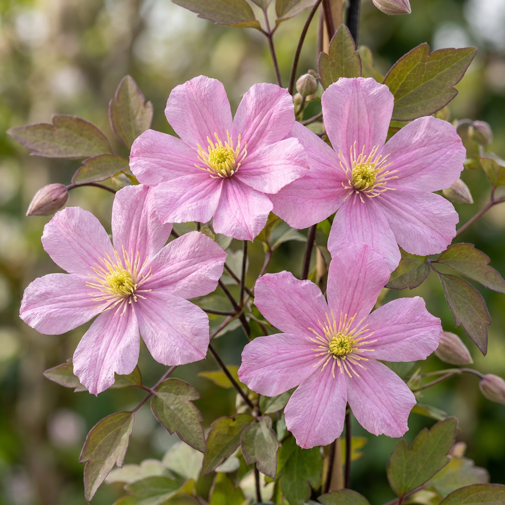 Clematis montana 'Mayleen' (clématite des montagnes) – rose clair – 6 plantes, Ø9 cm, 35 cm de haut – photo 3