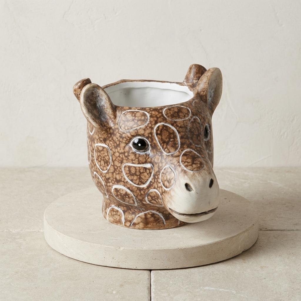 Pflanztopf Giraffe D11/14x11cm - Braun - D11/14x11cm