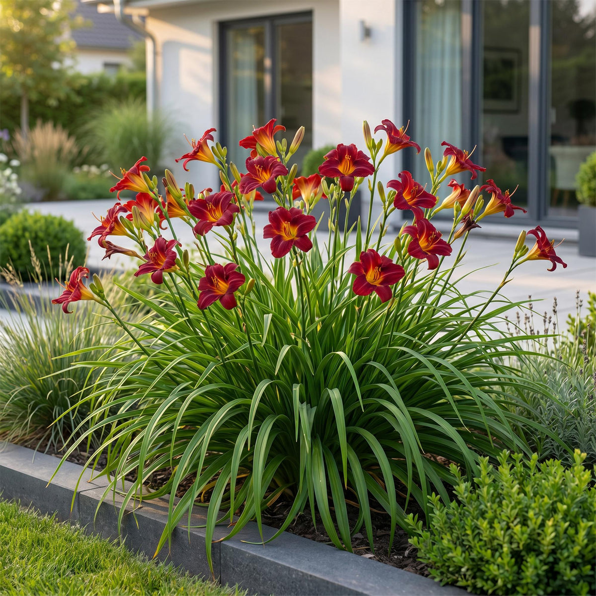 Hemerocallis 'Autumn Red' (Taglilie) – rot – 3 Pflanzen, Ø 11 cm, 15–25 cm hoch – Bild 6