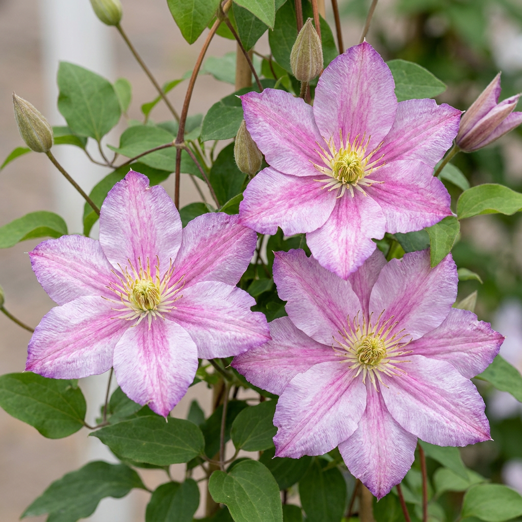 Clematis 'Piilu' (Waldrebe) – weiß-rosa – 2 Pflanzen, Ø9 cm, 35 cm hoch – Bild 3
