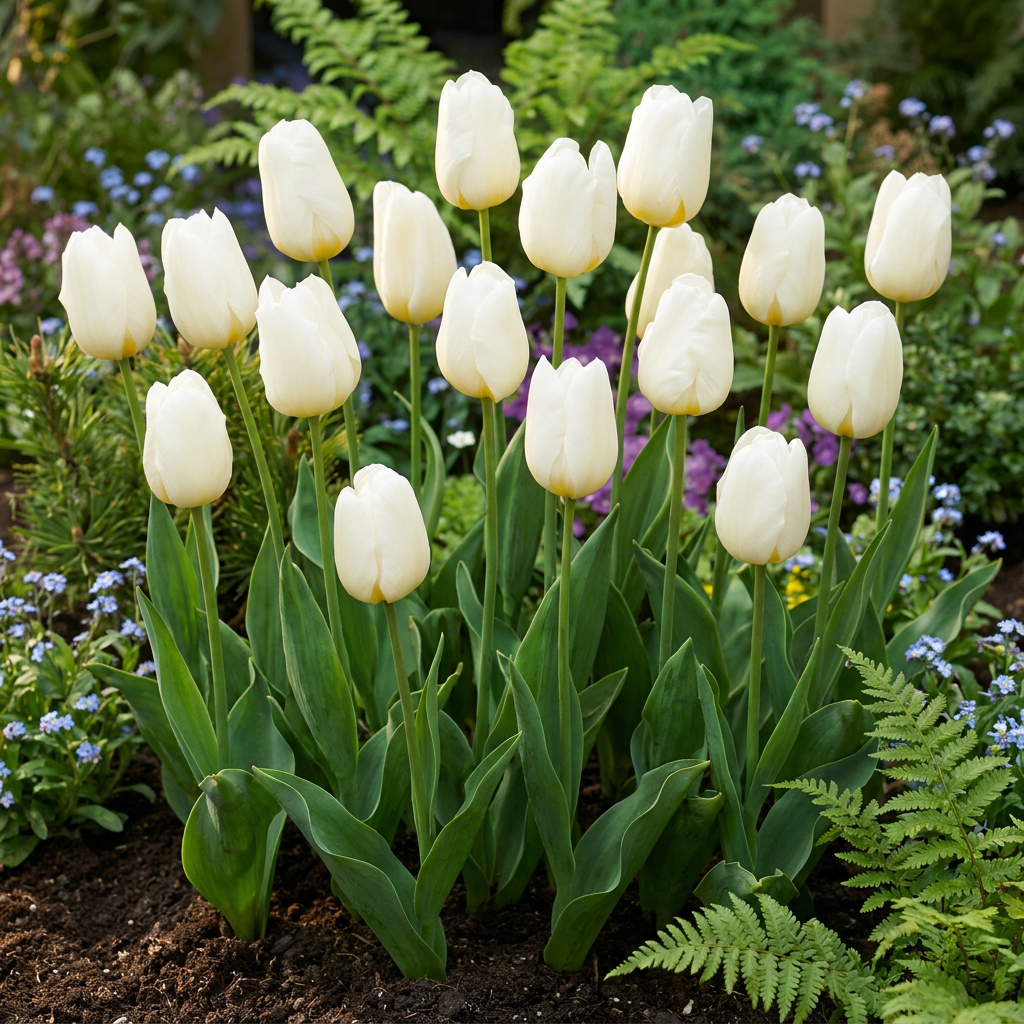 Tulpe 'Triumph White' – 30 Blumenzwiebeln (Zwiebelgröße 11/12)