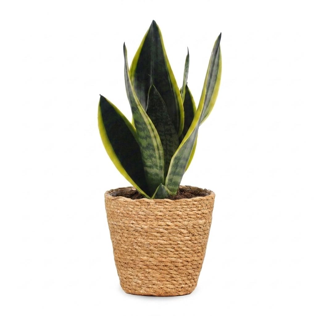 Sansevière Future Superb (langue de belle-mère) avec panier – Ø12 cm, 35 cm de haut