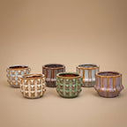 Lot de 6 cactus en mini-pots en céramique san – Ø6 cm, 8–12 cm de haut