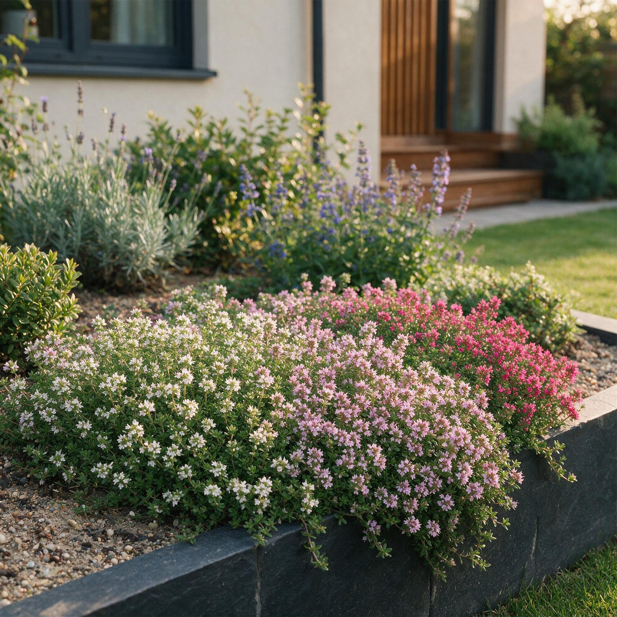 Timian 'Tricolour' (tym) – rosa-rød-hvid – 12 planter, Ø11 cm, 15–25 cm høj – billede 6