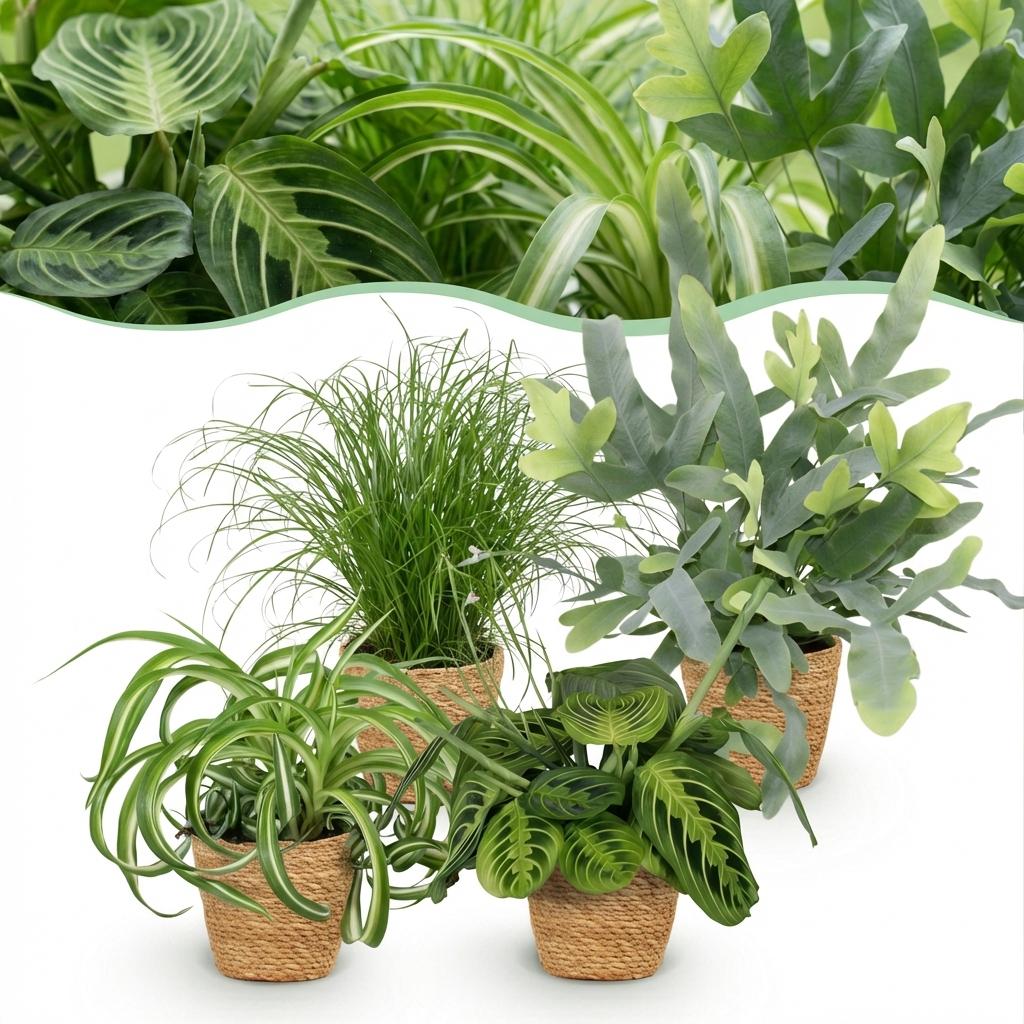 4× Maranta (plante prieuse) avec panier – Ø12 cm, 25 cm de haut