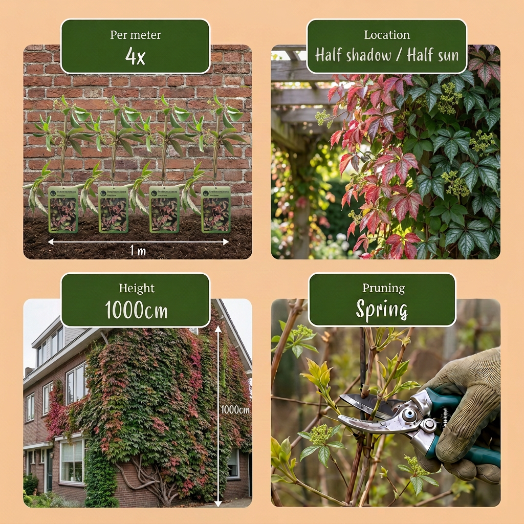 Parthenocissus henryana (vigne vierge chinoise) – 2 plantes, Ø9 cm, 35 cm de haut – photo 6