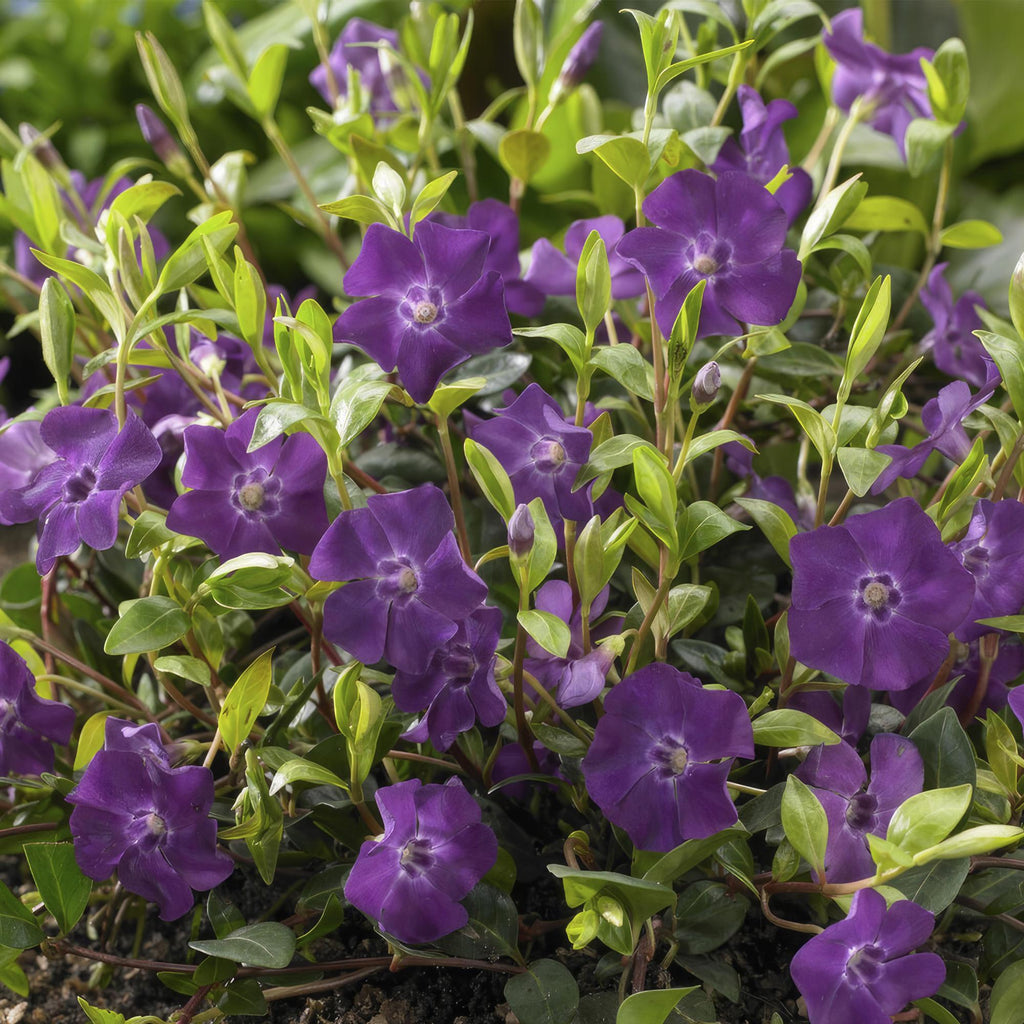 Vinca minor 'Atropurpurea,' (bigleaf vinca) – 12 plants, Ø9 cm, 10–25 cm high