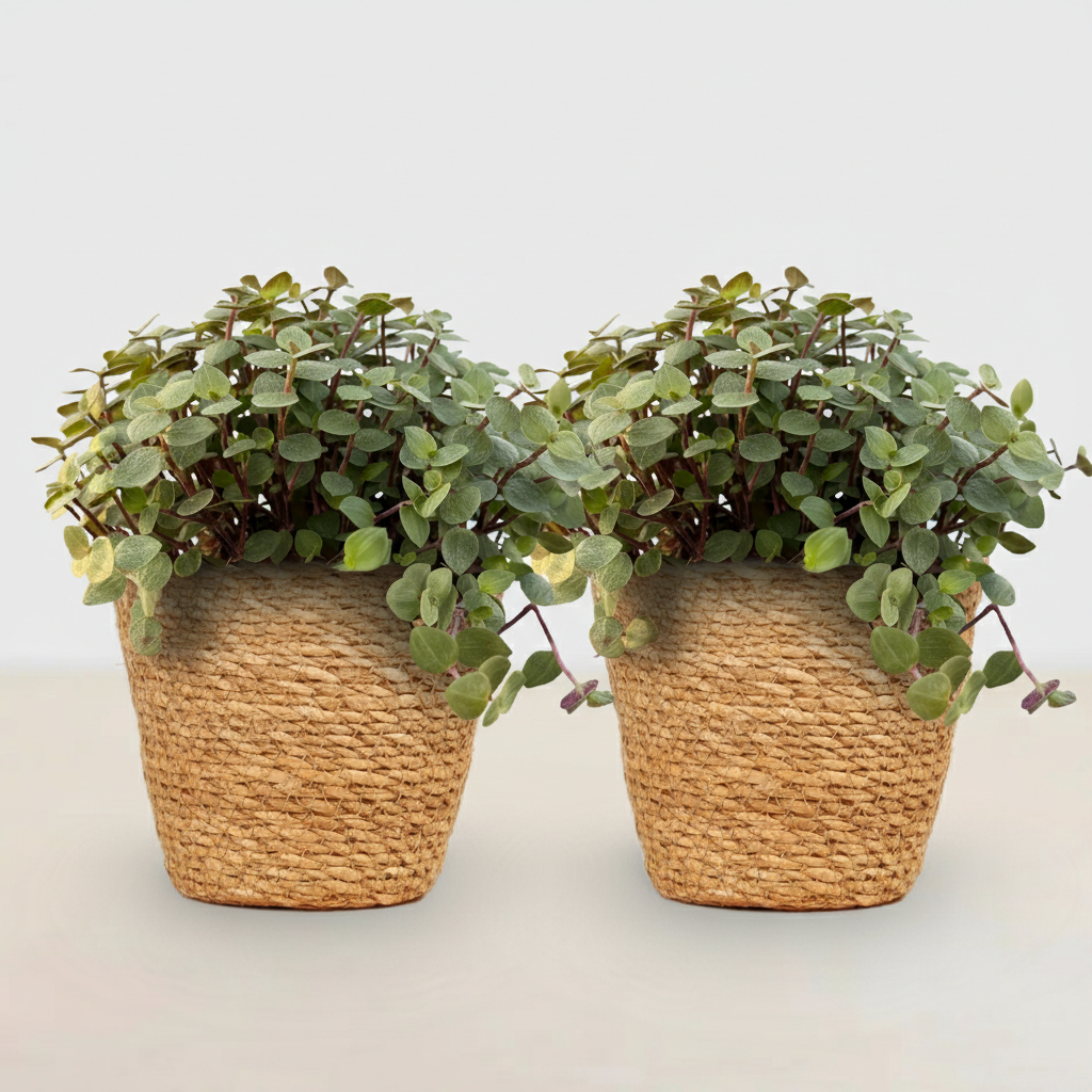 2× Callisia repens mit Körbchen – Ø12 cm, 17–20 cm hoch