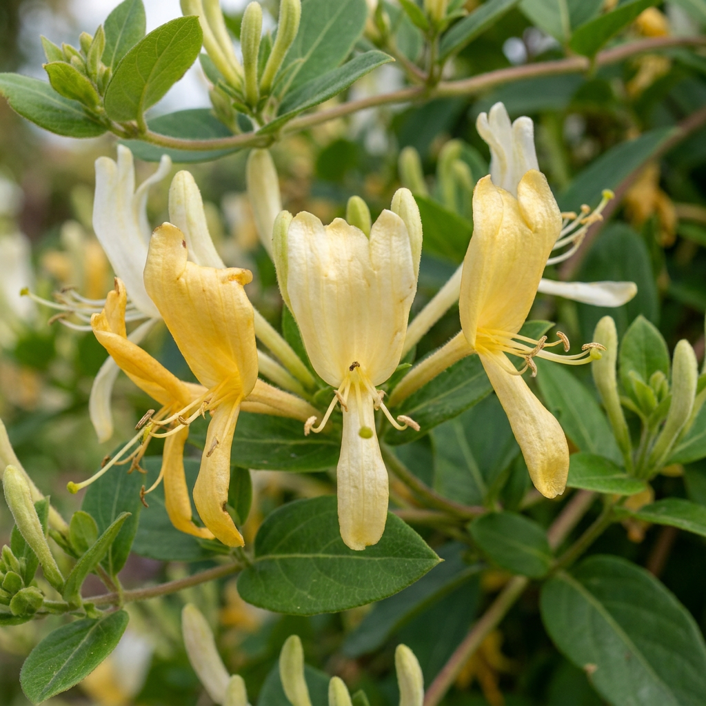 Lonicera japonica 'Halliana' (chèvrefeuille du Japon) – blanc-jaune – 6 plantes, Ø9 cm, 35 cm de haut – photo 3