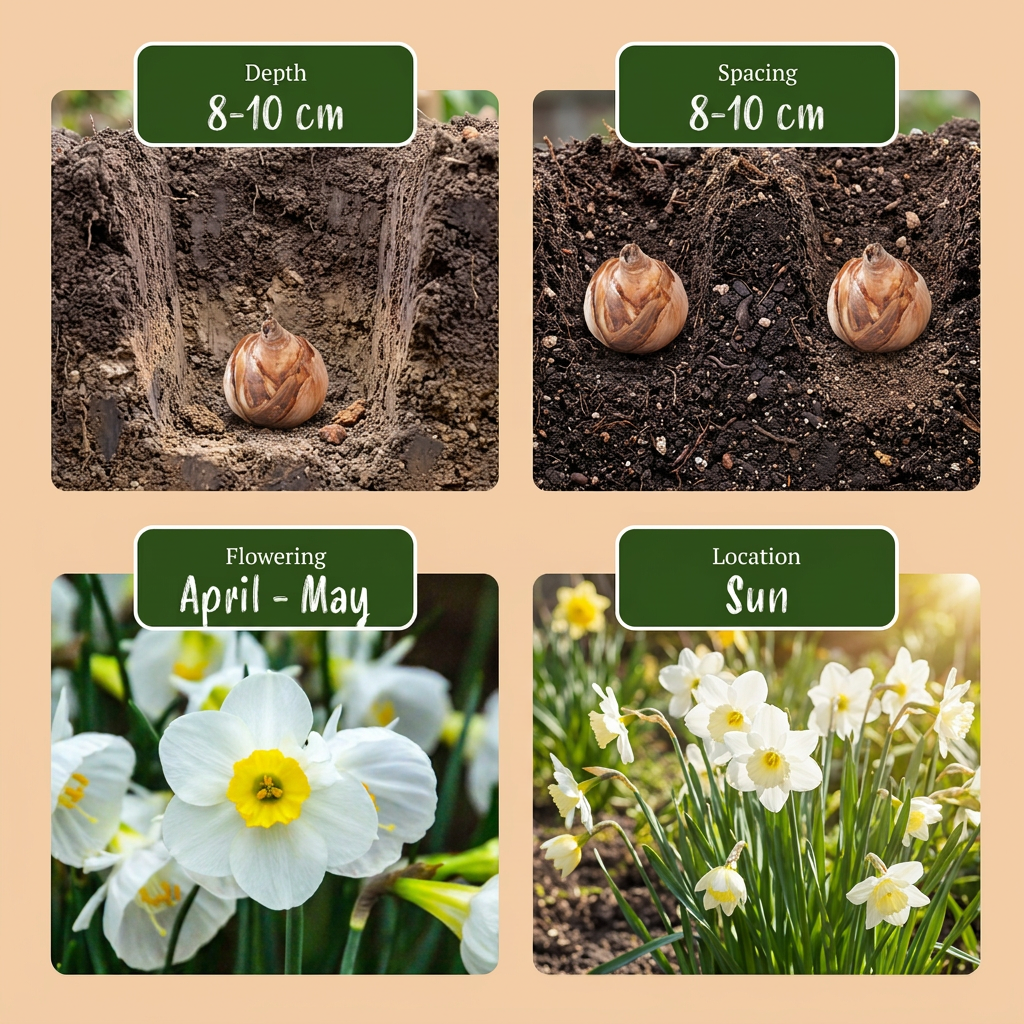 Narcis 'White Petticoat' – 80 blomsterløg (løgstørrelse 6/8)