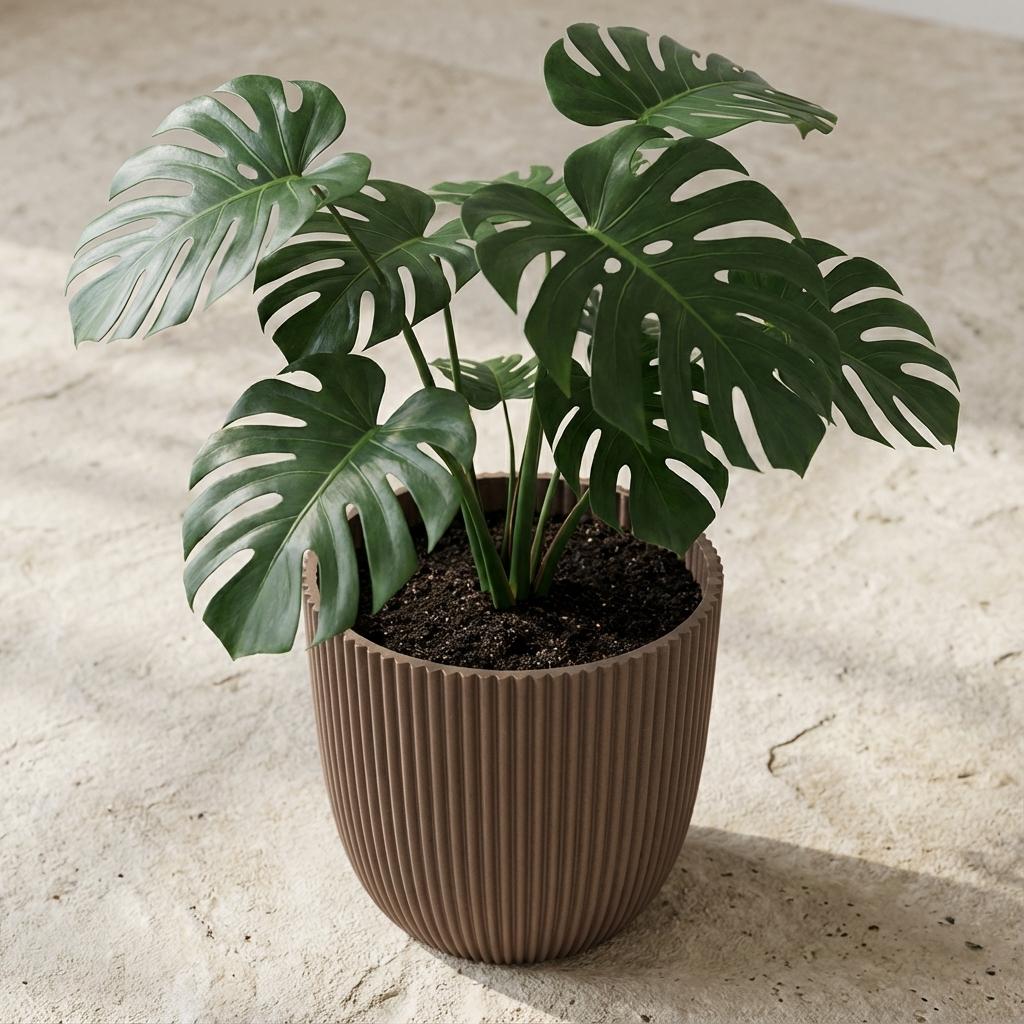 Capi Pot Nature Groove Made With Warm Taupe  - D17cm