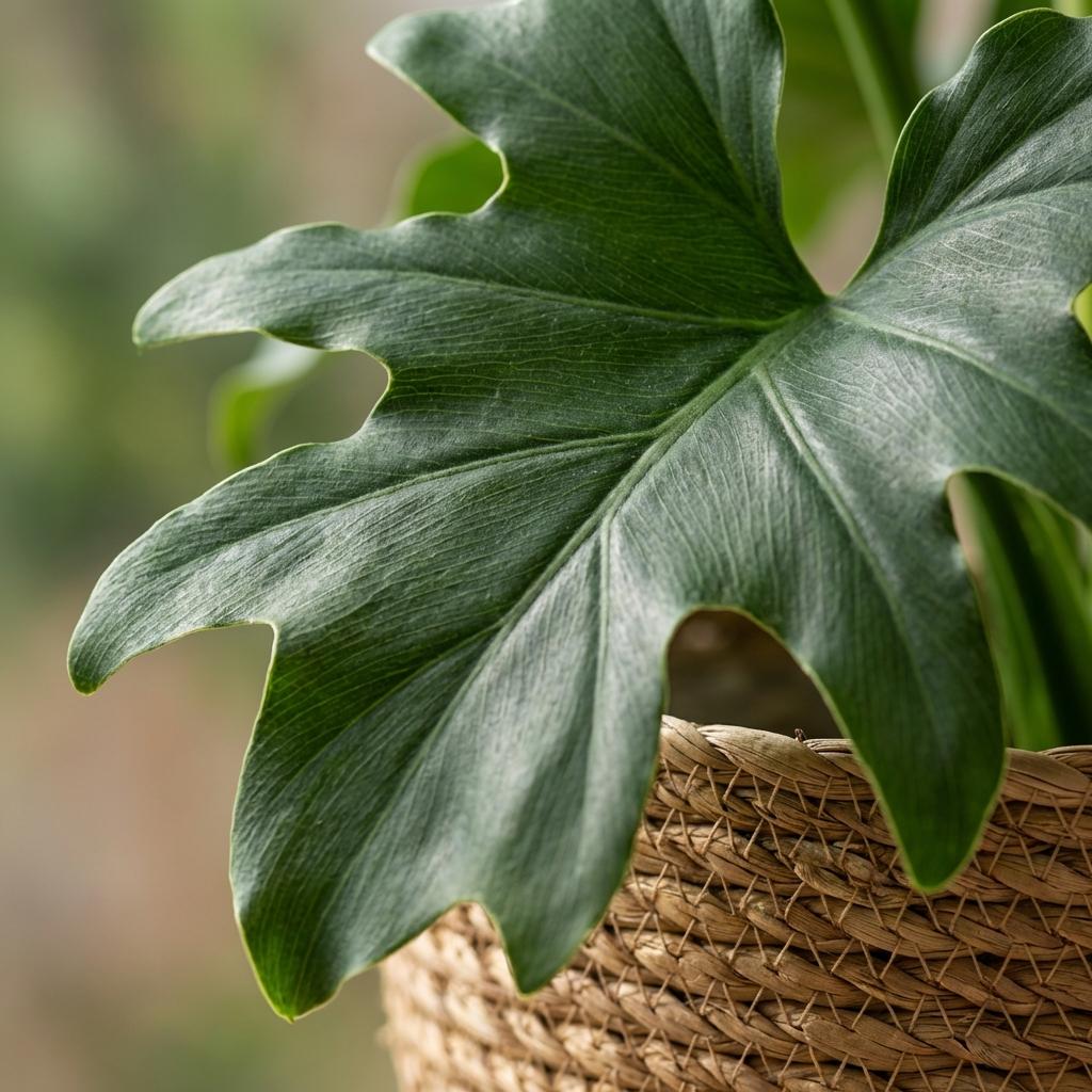Philodendron Lickety split avec panier – Ø19 cm, 70 cm de haut