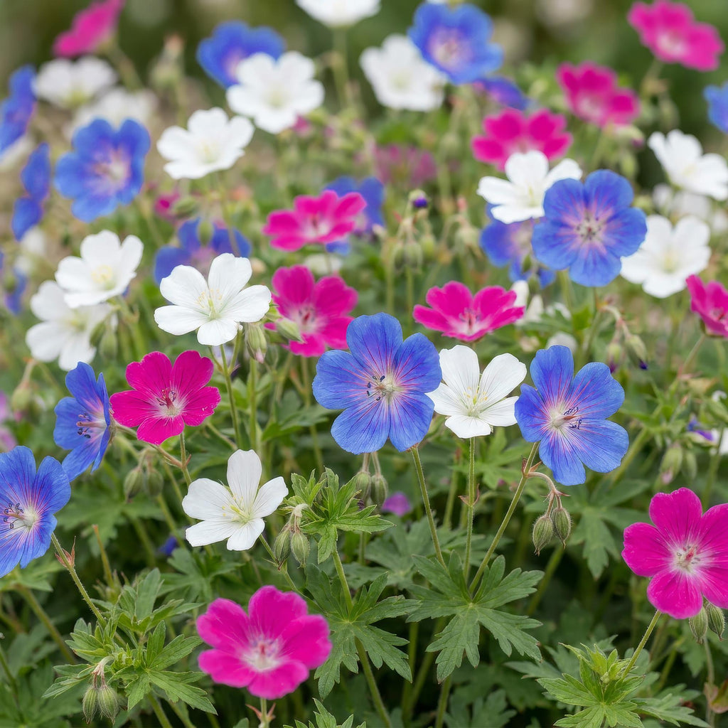 Géranium 'Tricolour' (géranium vivace) – violet-rose-blanc – 12 plants, Ø11 cm, 15–25 cm de haut – photo 5