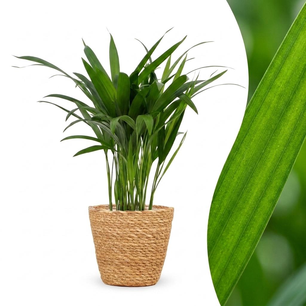 Areca lutescens (Dypsis) avec panier – Ø12 cm, 45 cm de haut