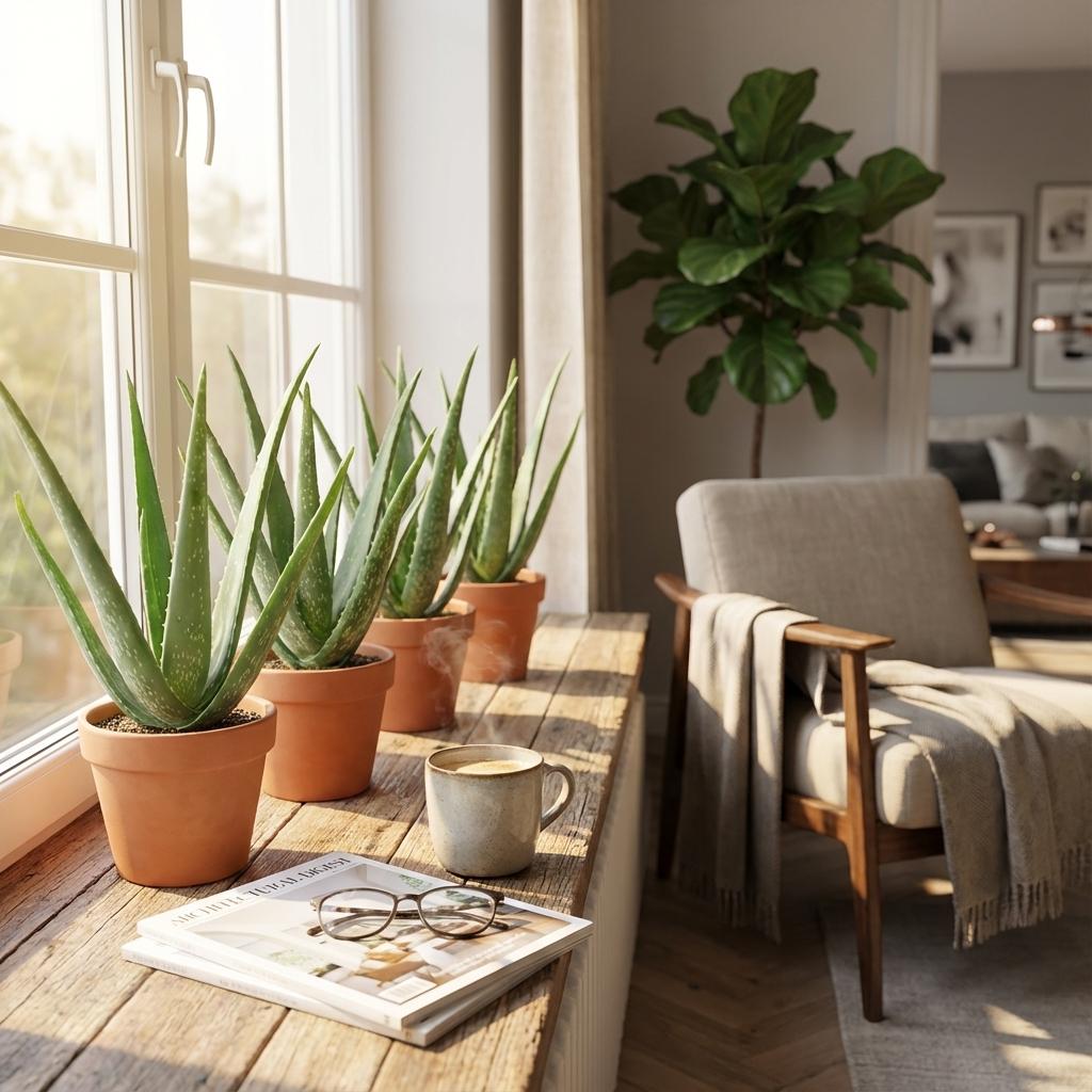 4× Aloë Vera (aloe) – Ø11 cm, 35–40 cm hoog