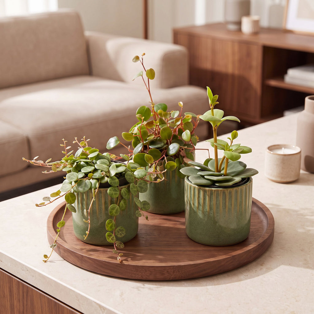 3× Baby Peperomia Mix incl. Linnea Olive – Ø6 cm, 5–15 cm de haut