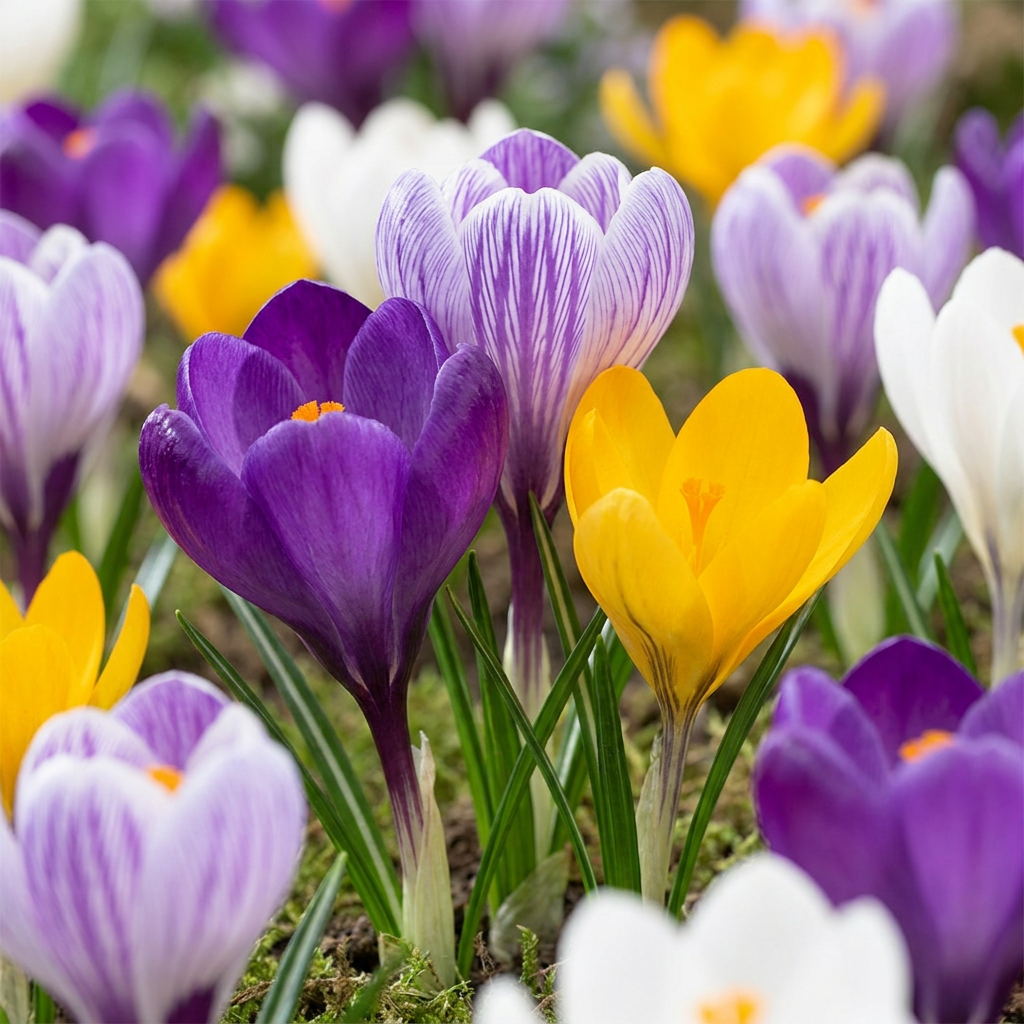 Mélange de crocus à grandes fleurs – 30 bulbes (calibre 7/8)